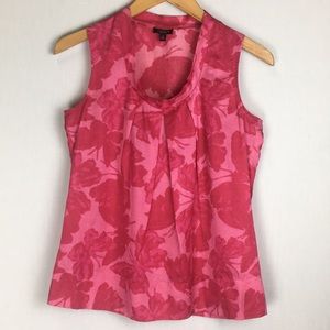Talbots Sleeveless Pink Butterfly Floral Blouse